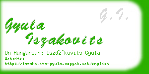 gyula iszakovits business card